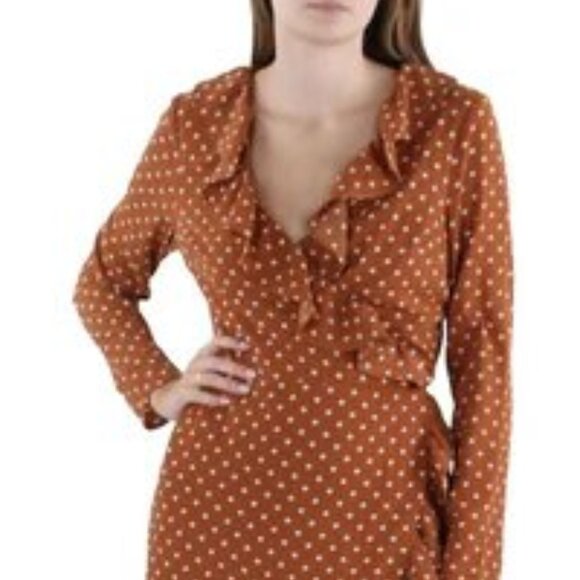 BCBGENERATION Women's Ruffled Mini Wrap Dress 14 NWT - Picture 3 of 6